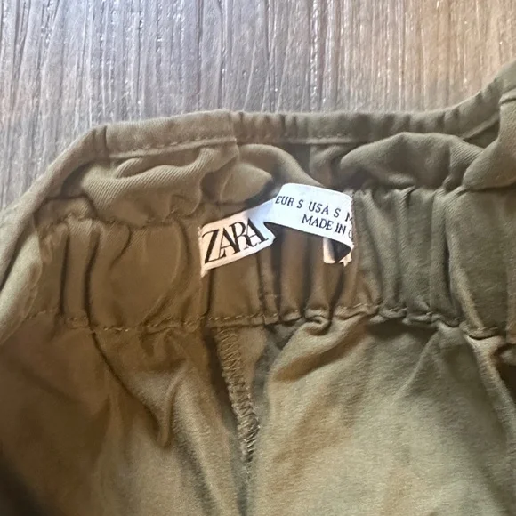 Zara Olive Green Drawstring Pants - Picture 3 of 5